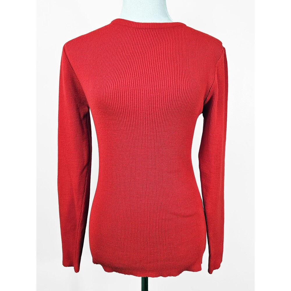 Montgomery Ward Large Red Vintage Acrylic WPL 12866 Knit Sweater 70s 80s